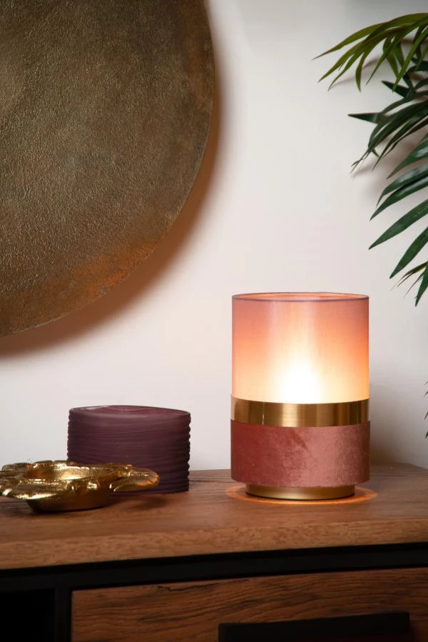 Lucide EXTRAVAGANZA TUSSE - Table lamp - Ø 15 cm - 1xE14 - Pink - atmosphere 2